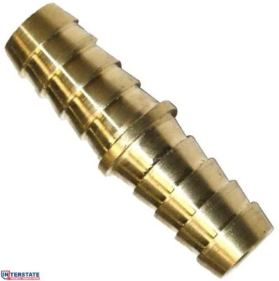 1/2" Brass Hose Barb Splicer Mender Union, Air Gas Fuel Water, FBS88 Interstate - Image 1 of 4