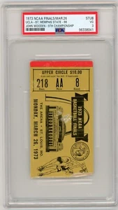 Boleto de juego de campeonato final de la NCAA 1973 PSA 3 UCLA MEMPHIS JOHN WOOD - Imagen 1 de 2