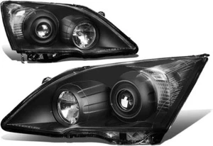 For 2007-2011 Honda CR-V CRV BLACK Clear Projector Headlights Headlamps LH+RH - Picture 1 of 4