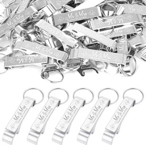 60 Pcs Mr & Mrs Thank You Bottle Opener KeyChain Wedding Favors Party Gift Guest - Bild 1 von 5