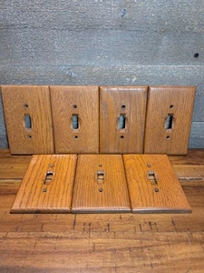 Lotto 7 copripiatti da parete in legno vintage rustico cabina - Foto 1 di 4