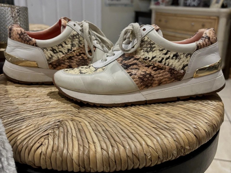 Zapatillas deportivas Michael Michael Kors para mujer Allie con estampado de serpiente talla 8 Foto 1 de 4