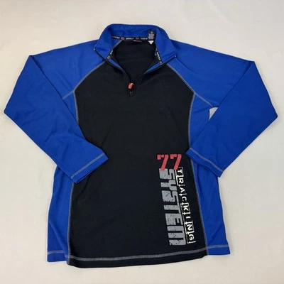 Pullover Bugle Boy 77 Sistema de Seguimiento Cuarto Cremallera Para Hombre Talla M Negro Azul Foto 1 de 4