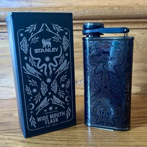 Stanley DEADLY DAMASK 8 oz Easy Fill FLASK Halloween Goth 2025 IN HAND NOW - Picture 1 of 7
