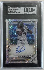 2021 Bowman Chrome Luis Mieses Speckle Refractor /299 Auto SGC 10 / 10 - Picture 1 of 2