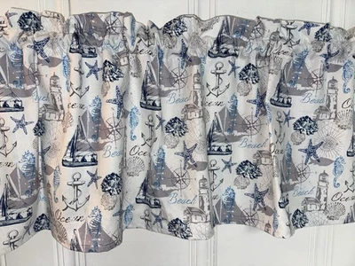 Faro Náutico Velero Playa Ventana PANEL CORTINA BALANCEO Océano Decoración Hogar Foto 1 de 4