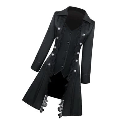 Vintage Steampunk Ladies Coat  Punk Jacket Gothic Long Sleeve Swallowtail Jacket - Image 1 of 4