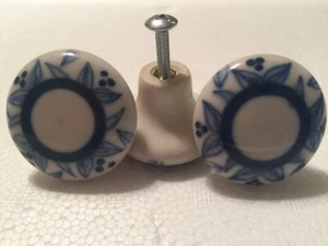 3 Porcelain Drawer/Cabinet Knob/Pulls-(New Without Box) - Picture 1 of 3