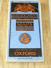 Great Vintage Bartholomew’s Half Inch Contoured Sheet Map Oxford, Inscribed 1946