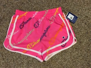 Girls Size Large CHAMPION All Over Knockout Pink Shorts NEW - Picture 1 of 3