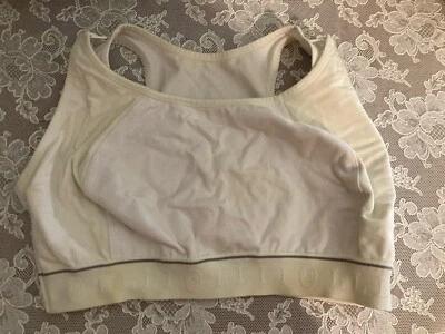 Sujetador de enfermería deportivo blanco blanco La Leche League talla XL pulóver usado dos veces Foto 1 de 4