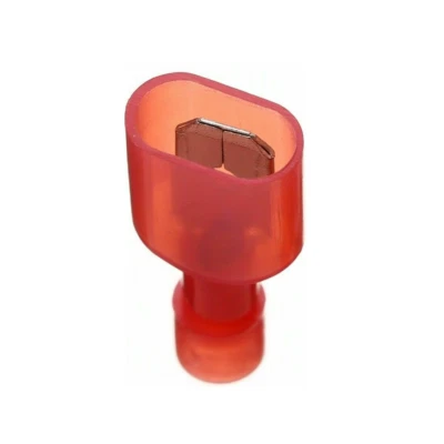 50PCS Red 6.3mm Nylon Gauge 22-16 Wire Connectors Male Spade Crimp Terminals - Image 1 of 4