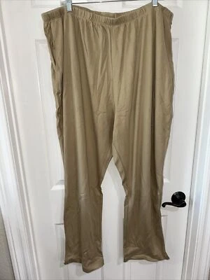 Lands' End 3X Petite Pull On Sport Knit Pant Elastic Waist Pockets Khaki Tan NEW - Image 1 of 4