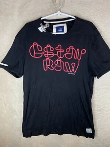G STAR RAW Casual T-Shirts Top Size 2XL Womens Black Logo Short Sleeve - Picture 1 of 11