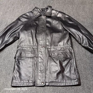 Winlit New York Leather Jacket Women Small Black Mid Length Quilted Lining - Picture 1 of 11