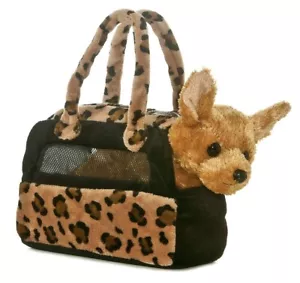 AURORA WORLD FANCY PALS CHIHUAHUA LEOPARD PRINT BAG 20CM - Picture 1 of 1