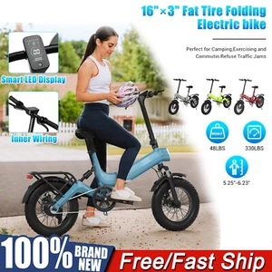 350W 16" Folding Electric Bike Bicycle Mountain Beach City E Bike 36V 10AH 20Mph - Picture 1 of 49