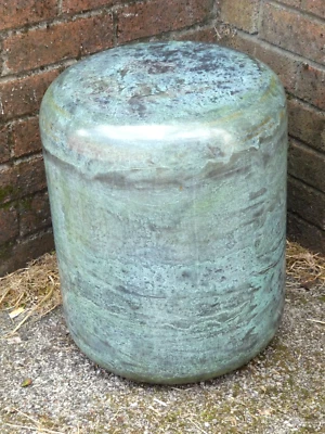 Lambert Malachite Jade Patina Spun Brass Alloy Stool Seat Table Made India 46cm - Image 1 of 4