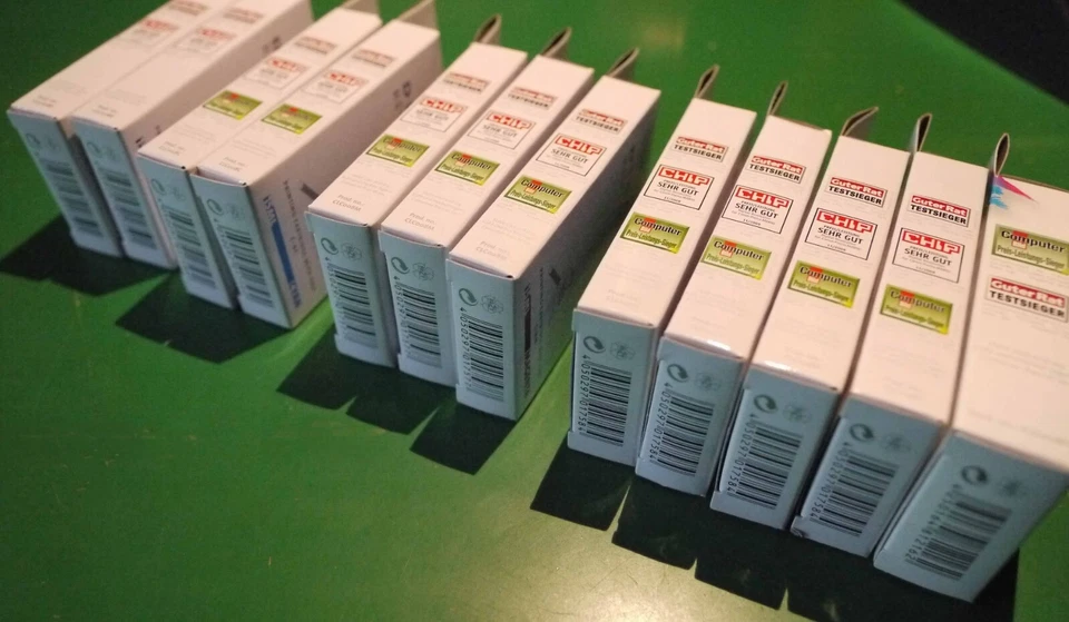 Druckerpatronen mit Chip für Canon C-8, 2x Schwarz, 2x blau, 3x magenta, 4x gelb - Bild 1 von 1