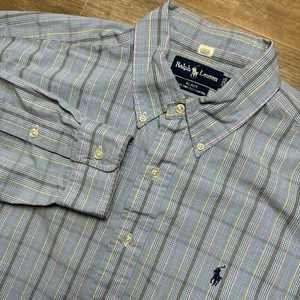 Polo Ralph Lauren L/S Shirt Men's XL Blake Pastel Plaid Design OCBD Preppy - Picture 1 of 7