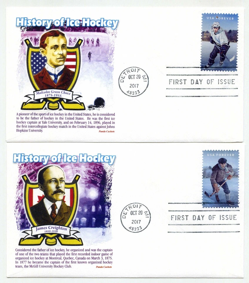5252-53 History of Hockey, set of two Panda Cachets, FDCs - Image 1 of 1