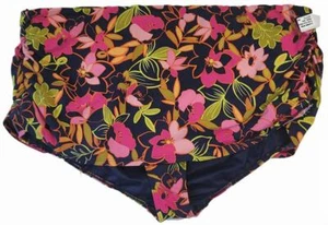 LANDS' END Tropical Floral TUMMY CONTROL FOLD OVER SWIM BOTTOMS Mint! 26 W - Picture 1 of 2
