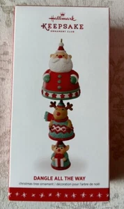 HALLMARK 2016 DANGLE ALL THE WAY ORNAMENT CLUB EXCLUSIVE Santa New Mint - Picture 1 of 1
