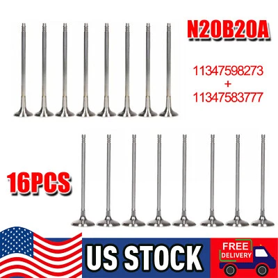 16X Intake & Exhaust Valves N20B20A For BMW 320i 428i 528i F10 F25 E89 N20 N26 - Изображение 1 из 4