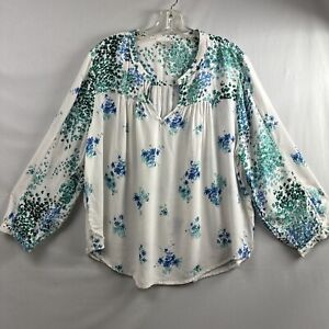Lucky Brand Tunic Top Womens Floral Peasant Cottage Core Prairie size XL