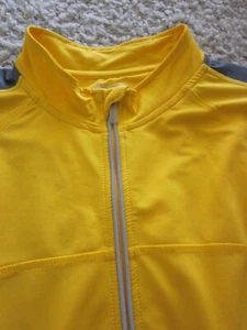 Men's MAKS BIKE L/S Shirt Zippered Pullover Poly Blend Yellow & Gray Size L - Picture 1 of 7