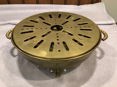 Quemador de incienso de colección soporte de carbón antiguo espiritual latón quemador dorado  Foto 1 de 4