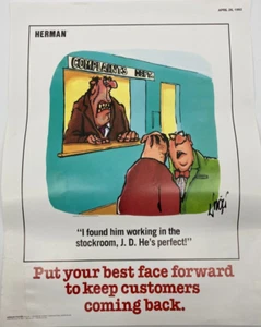 Herman Poster Put Your Best Face Forward To Keep Customers Coming Back 04281993 - Picture 1 of 6