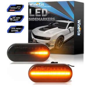 2X Amber LED Side Marker Signal Light For VW Golf Mk4 Bora Polo Jetta Sequential - Picture 1 of 8