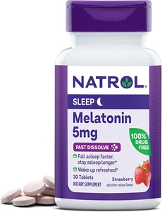 Melatonin Fast Dissolve Tablets, Helps You Fall Asleep Faster, Stay Asleep Longe - Picture 1 of 12
