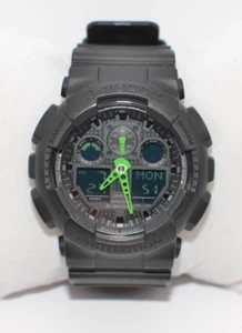 Casio G-Shock Men's Watch GA100C-1A3 Black Green Resin Analog Digital 50mm 5081 - Picture 1 of 6