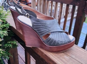 ALDO Women's Wedge Platforms Ankle Straps Sandal Shoes Slingback Heels  8.5 #4 - Picture 1 of 7