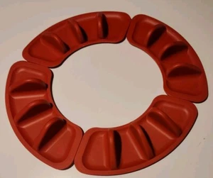 Set of 4 - Taco Holder Stand Up Divider Plates Red Plastic Trays Mexican | NEW - Picture 1 of 3