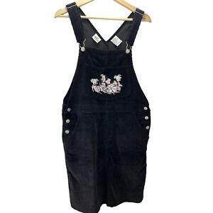 The Disney Store 101 Dalmatian Black Corduroy short overall Dress, Girls Medium