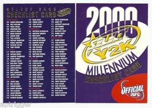 2000 Select Millennium CHECK LISTS - Picture 1 of 1