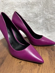 Aldo Stiletto Heels Pumps Classic Pointed Toe plum purple Womens Size  8.5 - Picture 1 of 13