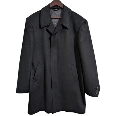 Pronto Moda Italia Cashmere Blend Overcoat - Black Men's Size 42R - Image 1 of 4