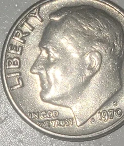 1970 Roosevelt Dime Coin Collectible Currency Error On "We" - Picture 1 of 4