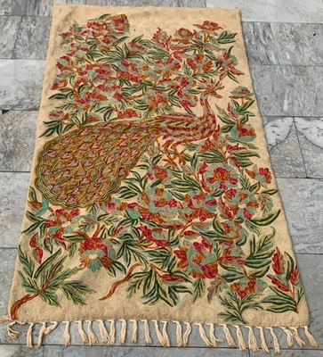 Alfombra estilo francés vintage Aubusson punta de aguja diseño pavo real 3x5 pies envío gratuito Foto 1 de 4