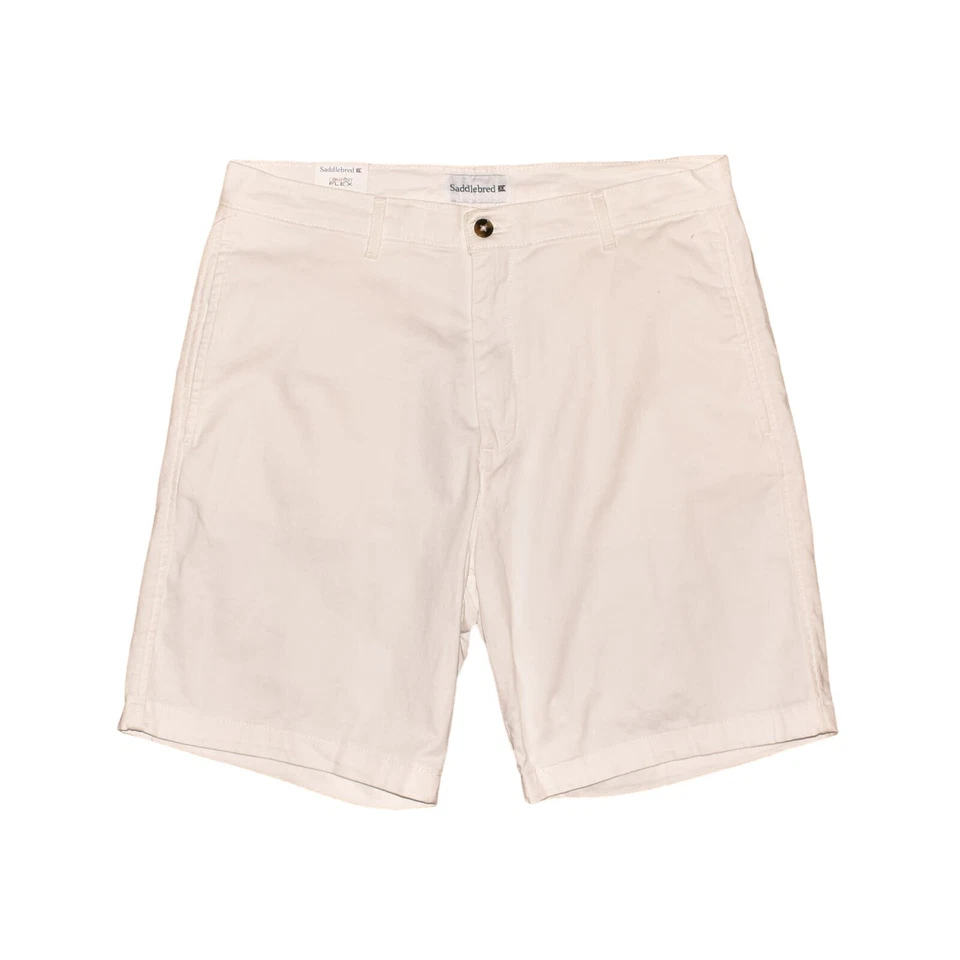 Pantalón Chino SADDLEBRED NUEVO $50 Comfort Flex 9" Frente Plano Blanco Para Hombre 32 Foto 1 de 3