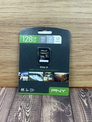 128GB PNY Elite-X UHS-I Class 10 SDXC Memory Card - New & Sealed - Image 1 of 3