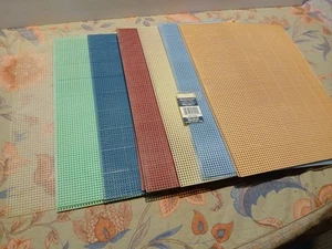 Uniek 7 Mesh Plastic Canvas - 10.5” x 13.5 “ - 19 Sheets-various colors - Picture 1 of 3
