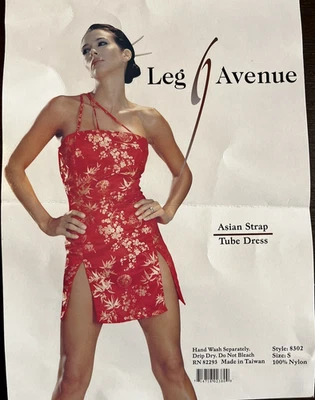 Leg Avenue One PC. Dress Sexy Geisha Asian Style Costume Red & Gold Size Small - Image 1 of 4