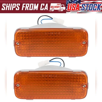 Par de lâmpadas âmbar para Toyota Pickup Hilux Rn30 N30 1979-1983 para-choque dianteiro - Imagem 1 de 4