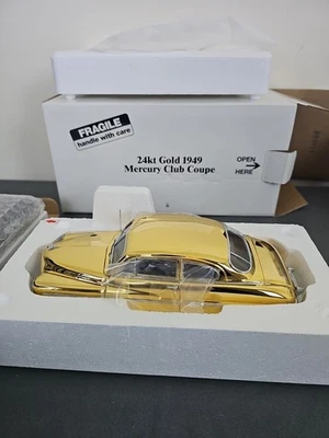 NUEVO Danbury Mint oro 24kt 1949 Mercury Club cupé con exhibición de madera Foto 1 de 4