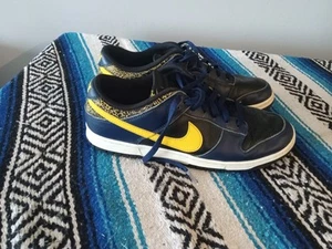 Nike Dunk Low Vintage Michigan Blue Yellow Sneakers FZ4014-010 Men Size 12 - Picture 1 of 9